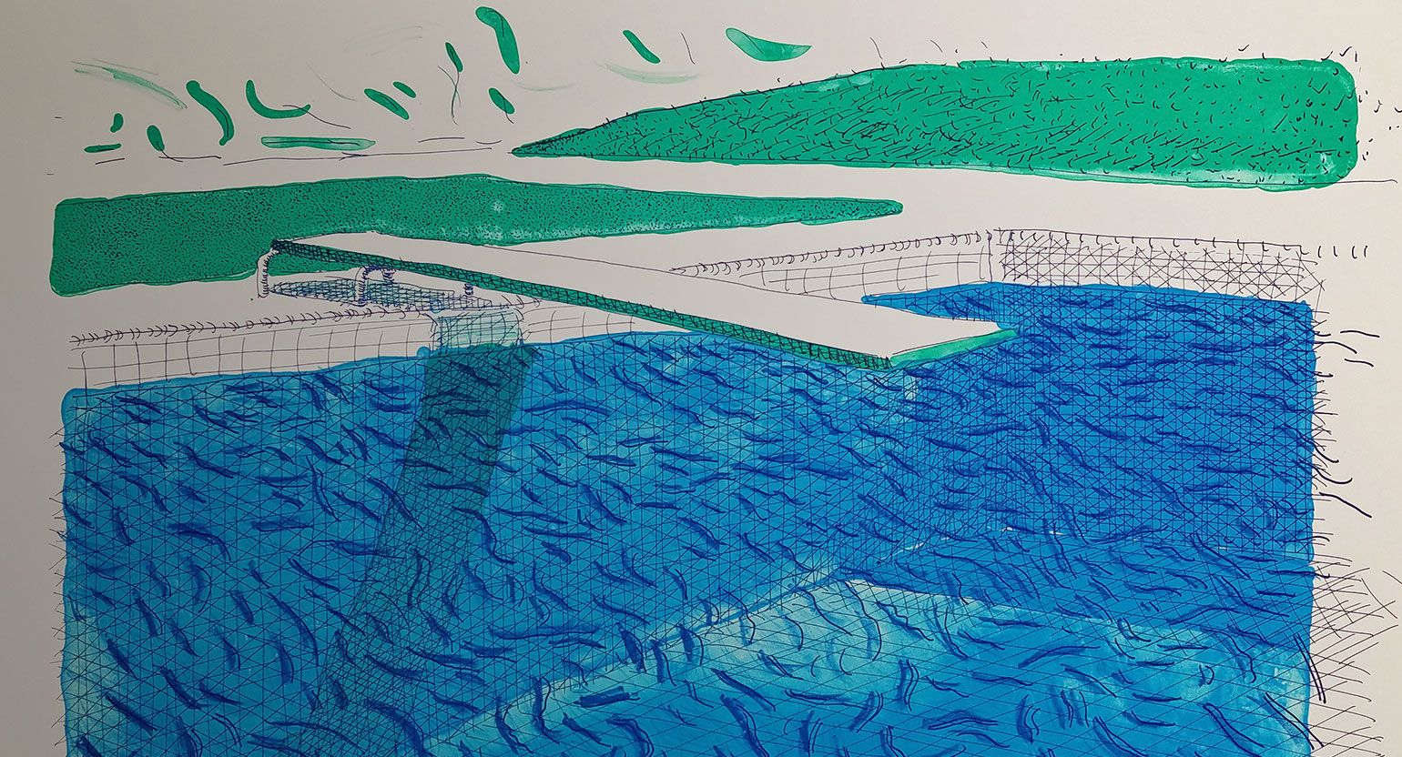 David Hockney, Swimming Pool Drawing thumbnail