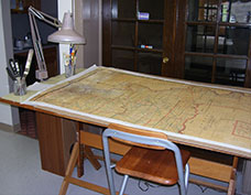antique map being restored